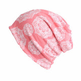 USPOP 2018 Newest multi-functional women print beanies casual Skullies hat female fashion spring cotton hats casual ponytail cap - ASUS