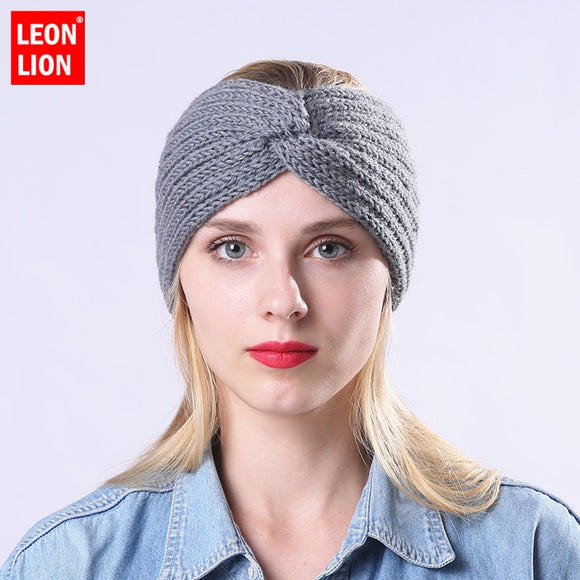 Winter Cap Solid Color Knitted Hats Ponytail Beanie Winter Hat Women Braided Hair Band Warm Beanies Twisted Knot Ear Protection - ASUS