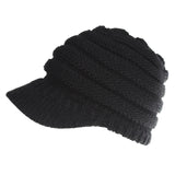 Women Ponytail Cover Beanie Winter Hats Stretchy Knitted Solid Color Hip-Hop Skullies Beanie Warm Cap TT@88 - ASUS