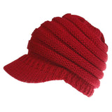 Women Ponytail Cover Beanie Winter Hats Stretchy Knitted Solid Color Hip-Hop Skullies Beanie Warm Cap TT@88 - ASUS