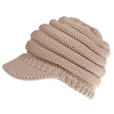 Women Ponytail Cover Beanie Winter Hats Stretchy Knitted Solid Color Hip-Hop Skullies Beanie Warm Cap TT@88 - ASUS