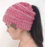 Messy Bun Drop Shipping Soft Knit Ponytail Beanie Winter Hats For Women - ASUS